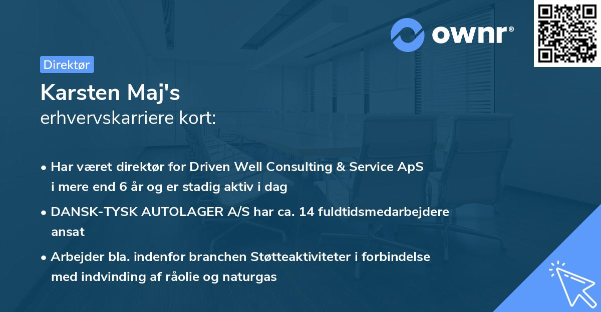 Karsten Maj's erhvervskarriere kort