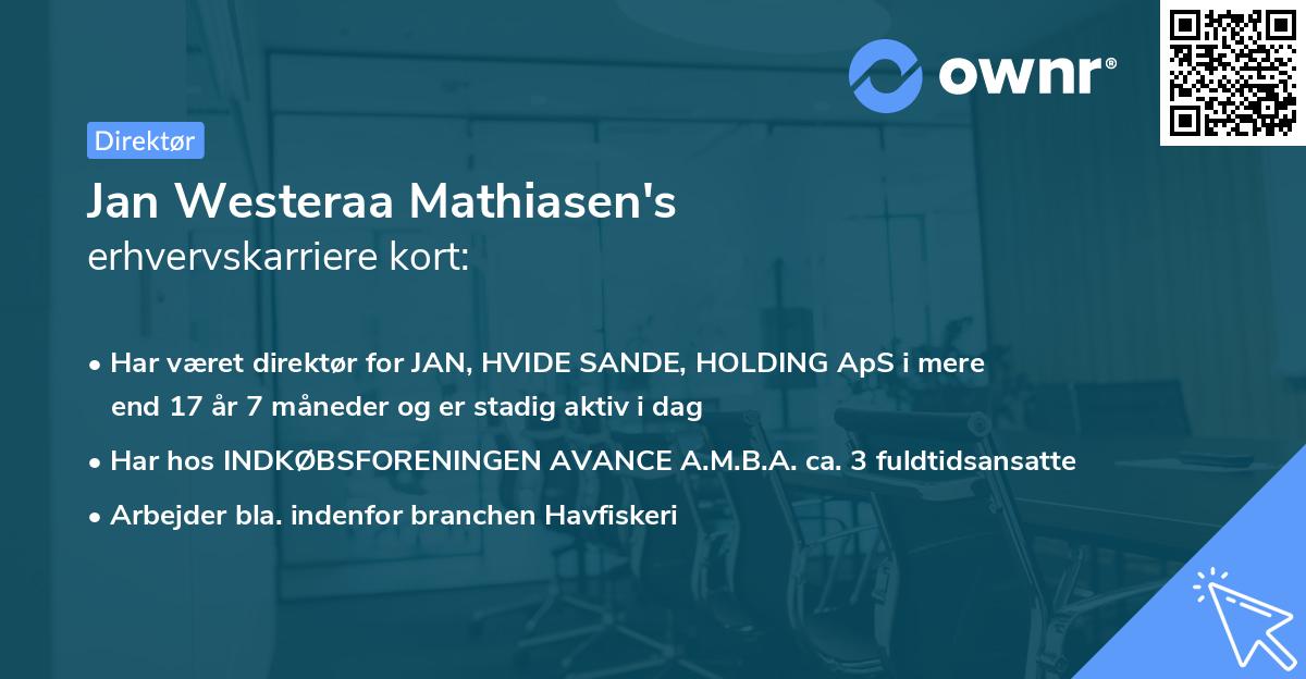 Jan Westeraa Mathiasen's erhvervskarriere kort