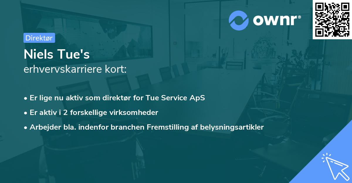 Niels Tue's erhvervskarriere kort