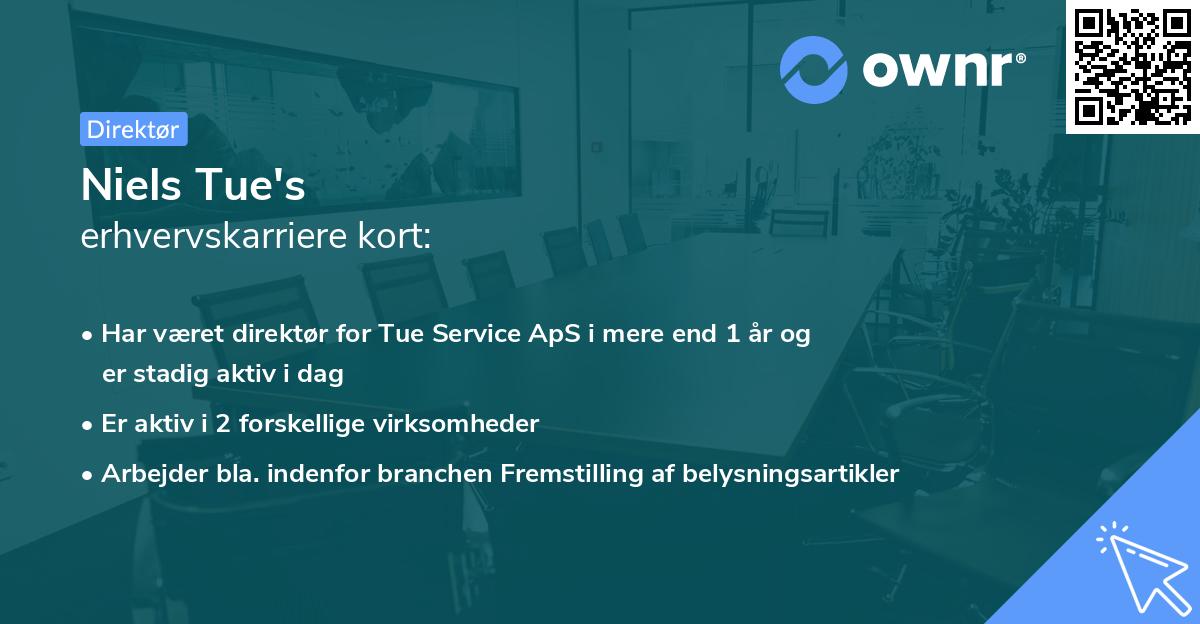 Niels Tue's erhvervskarriere kort