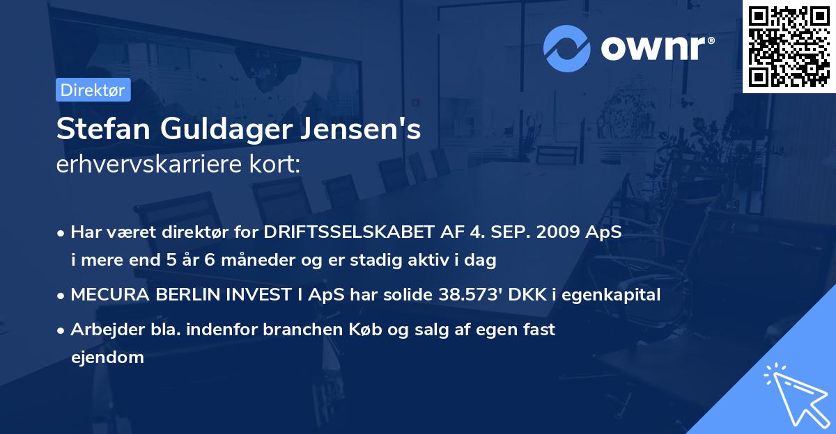 Stefan Guldager Jensen's erhvervskarriere kort
