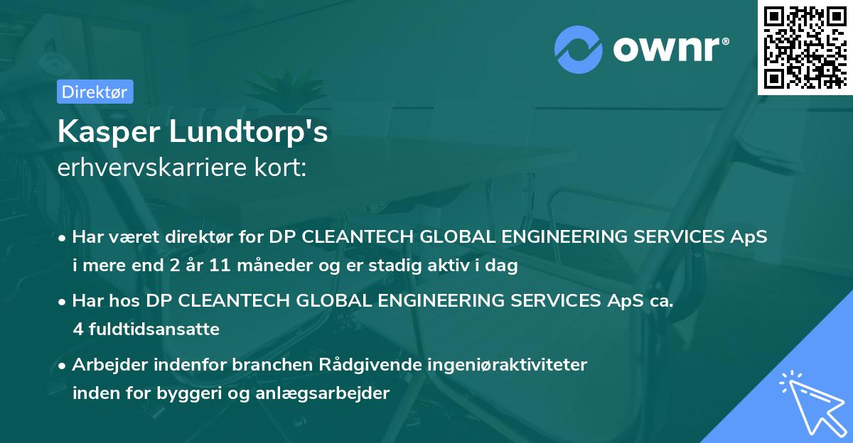 Kasper Lundtorp's erhvervskarriere kort