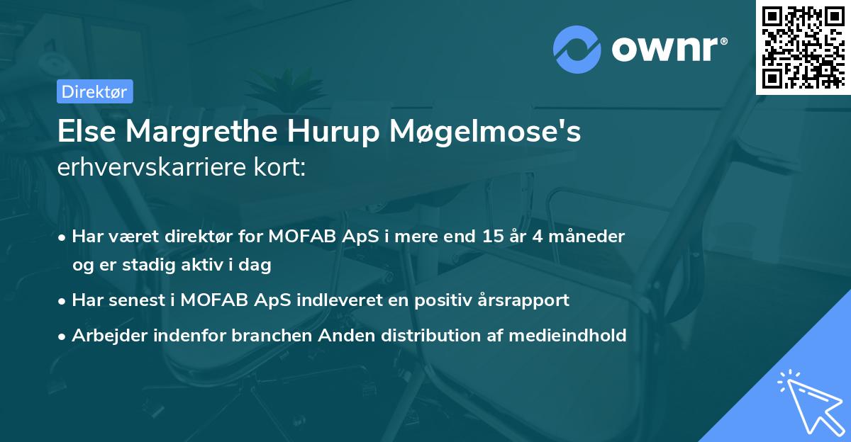 Else Margrethe Hurup Møgelmose's erhvervskarriere kort