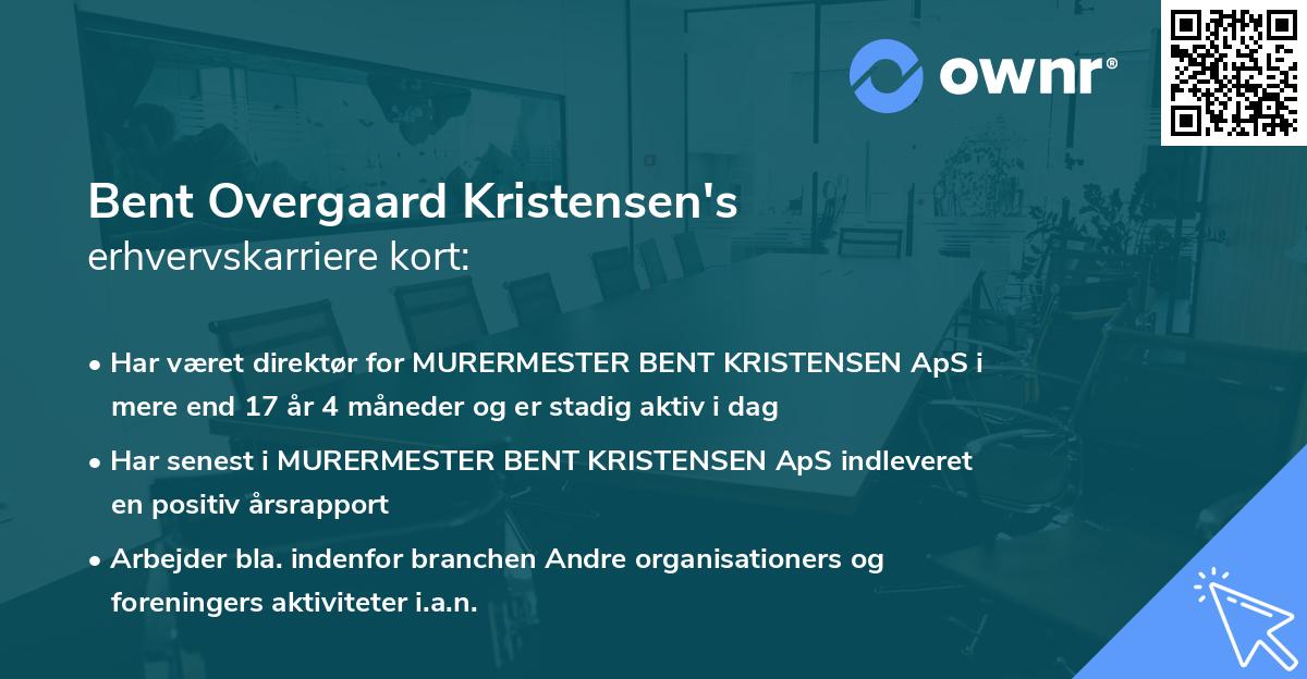 Bent Overgaard Kristensen's erhvervskarriere kort