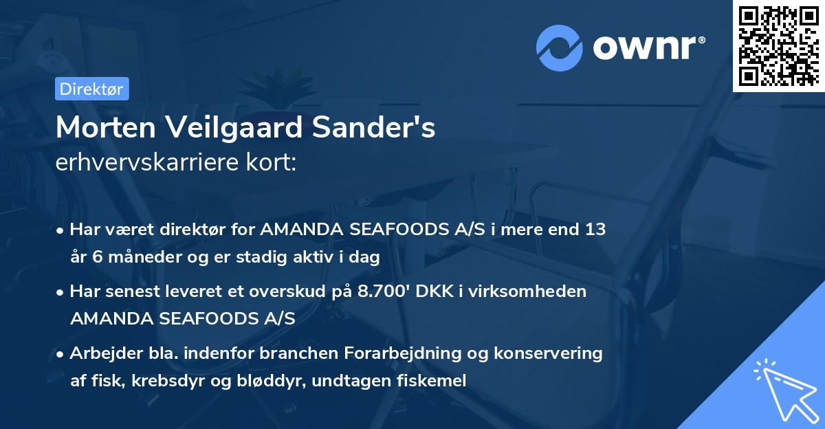 Morten Veilgaard Sander's erhvervskarriere kort