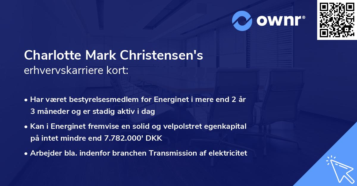 Charlotte Mark Christensen's erhvervskarriere kort