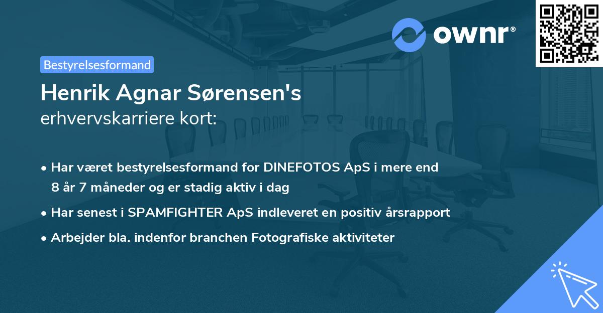 Henrik Agnar Sørensen's erhvervskarriere kort