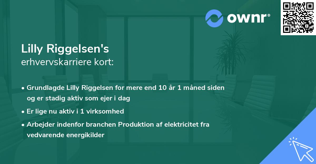Lilly Riggelsen's erhvervskarriere kort