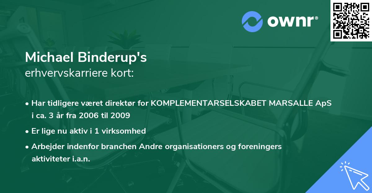 Michael Binderup's erhvervskarriere kort