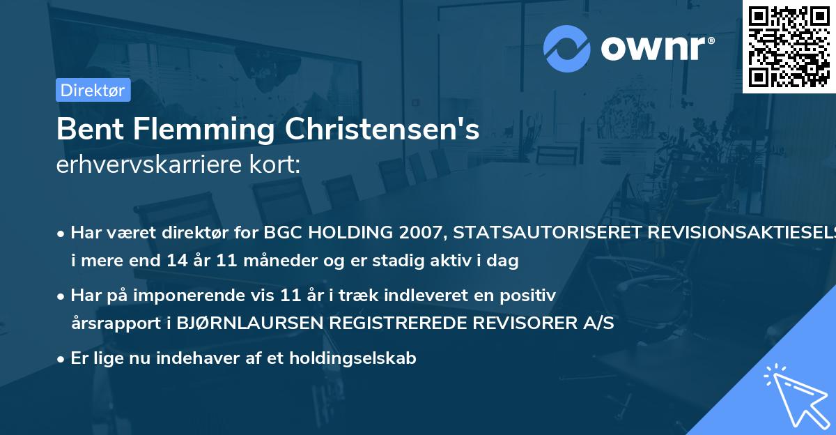 Bent Flemming Christensen's erhvervskarriere kort