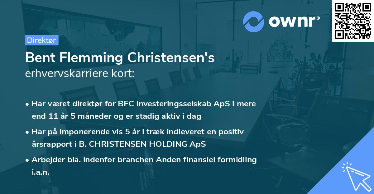 Bent Flemming Christensen's erhvervskarriere kort