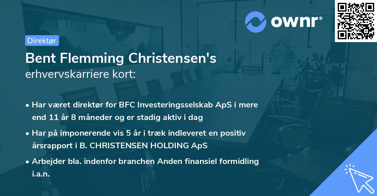 Bent Flemming Christensen's erhvervskarriere kort