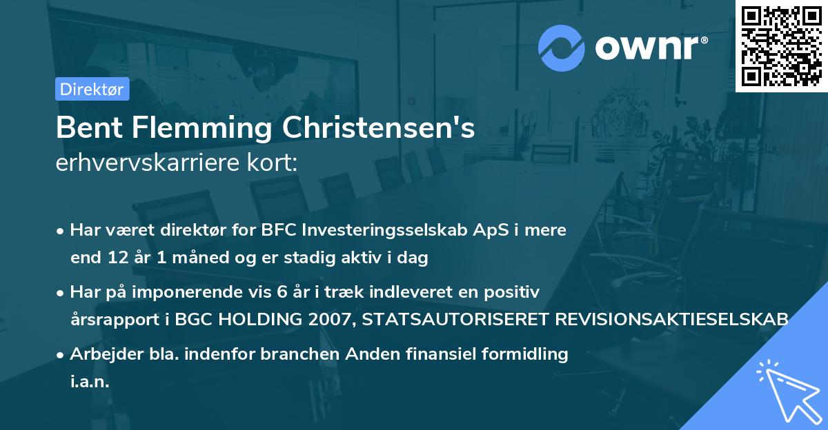 Bent Flemming Christensen's erhvervskarriere kort
