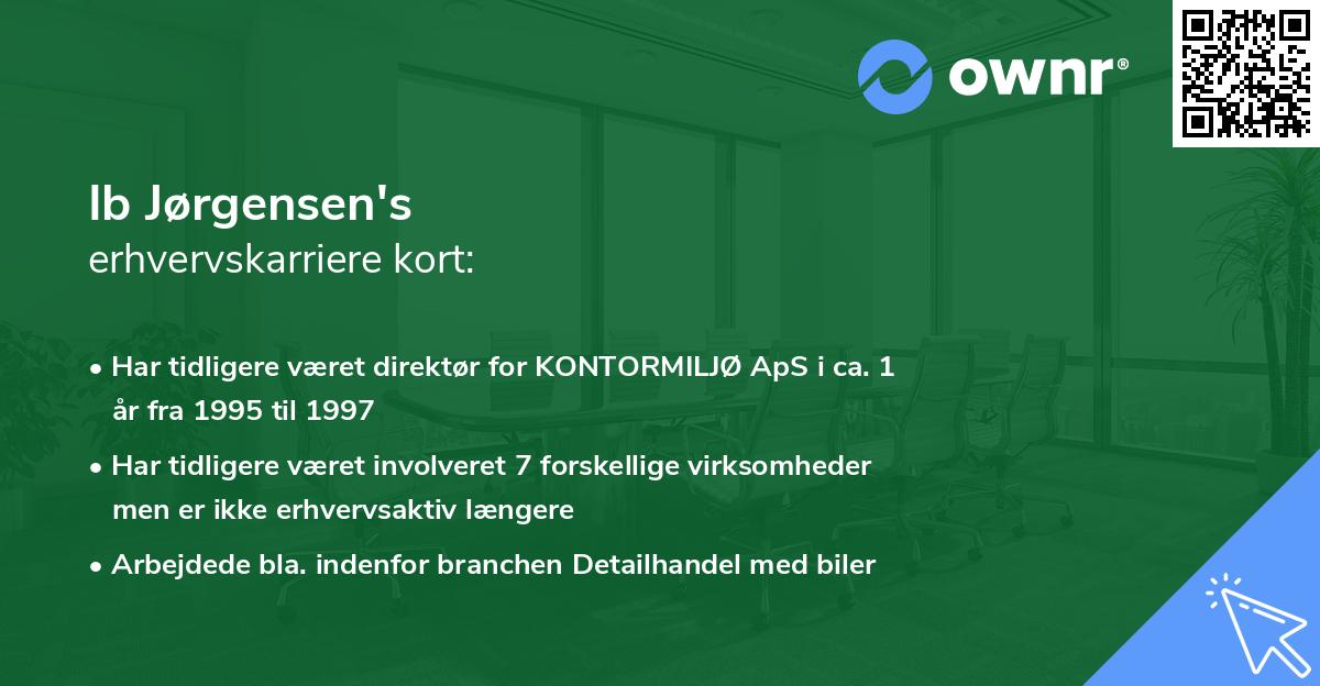 Ib Jørgensen's erhvervskarriere kort