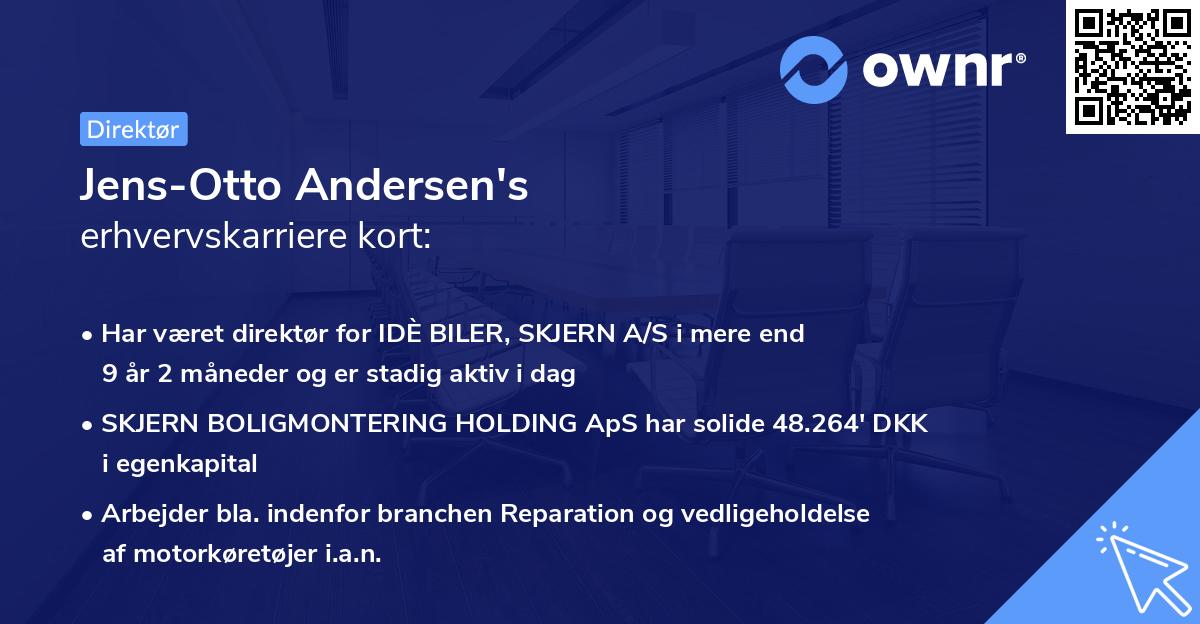 Jens-Otto Andersen's erhvervskarriere kort