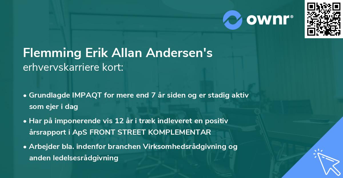 Flemming Erik Allan Andersen's erhvervskarriere kort