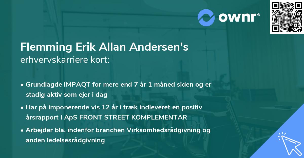 Flemming Erik Allan Andersen's erhvervskarriere kort