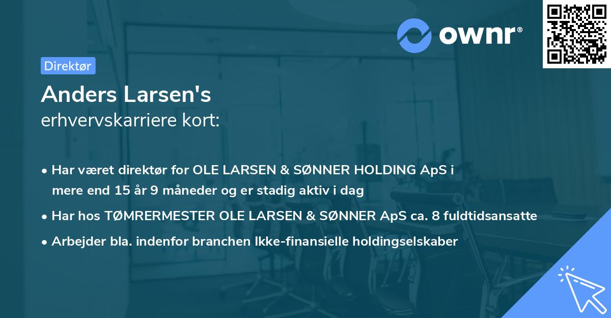 Anders Larsen's erhvervskarriere kort