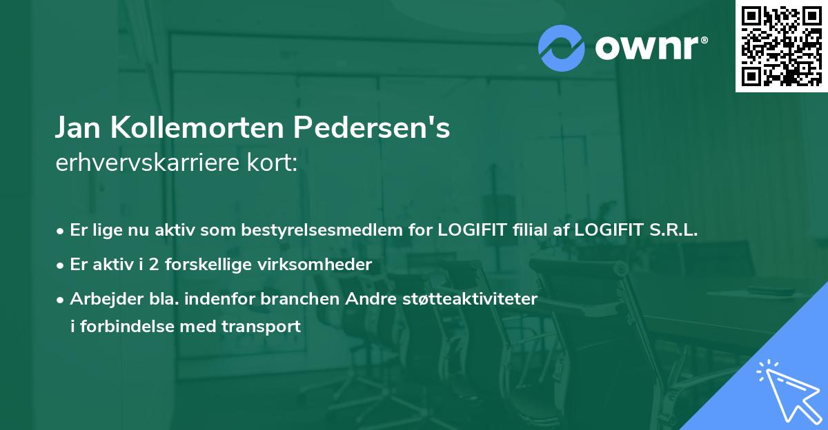 Jan Kollemorten Pedersen's erhvervskarriere kort