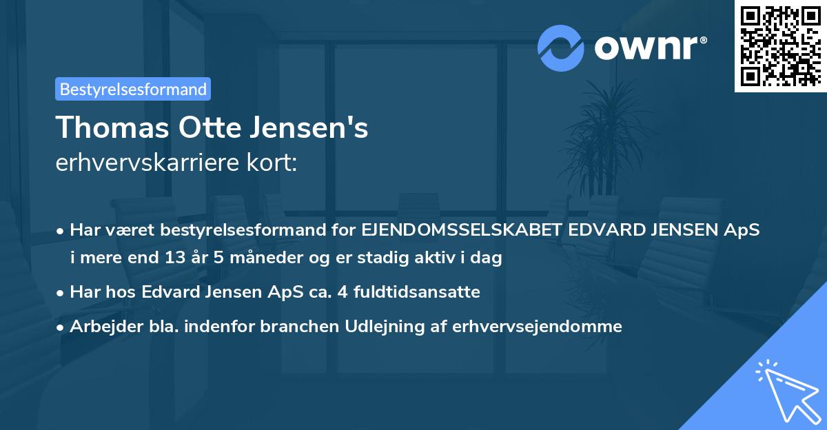 Thomas Otte Jensen's erhvervskarriere kort