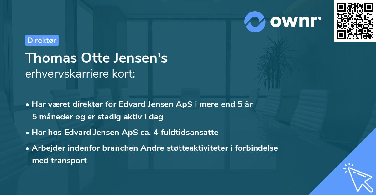 Thomas Otte Jensen's erhvervskarriere kort