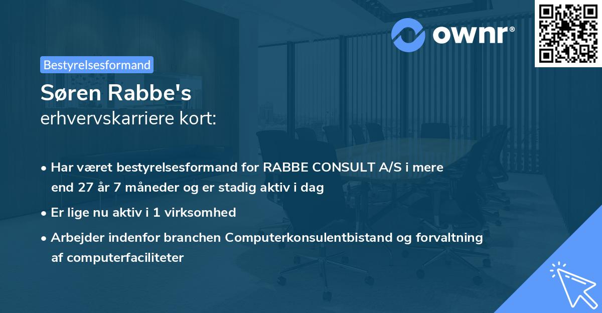 Søren Rabbe's erhvervskarriere kort