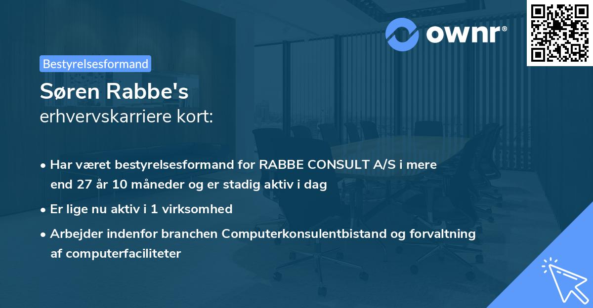 Søren Rabbe's erhvervskarriere kort