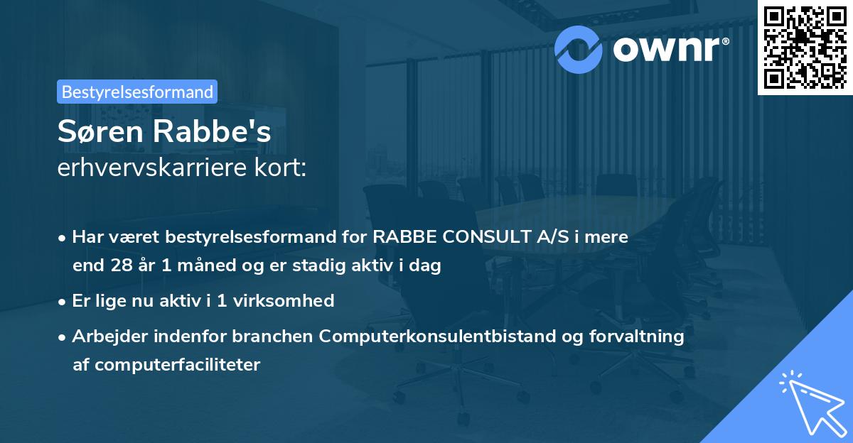 Søren Rabbe's erhvervskarriere kort