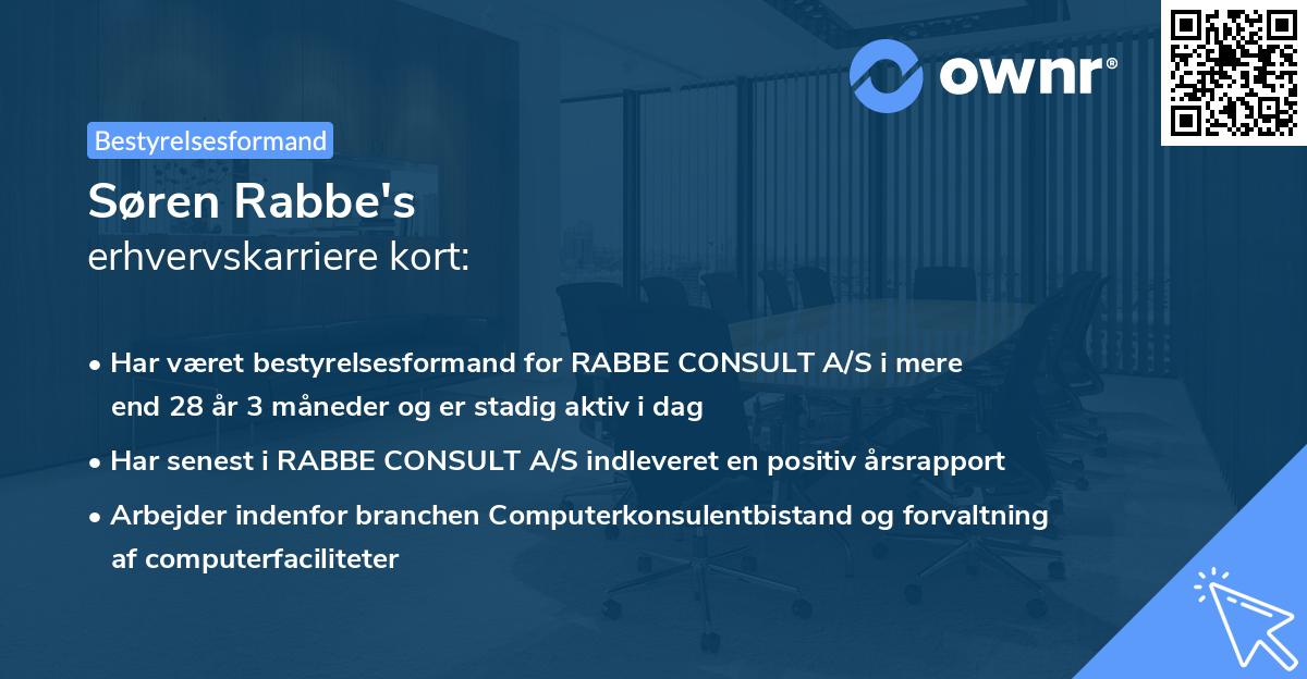 Søren Rabbe's erhvervskarriere kort