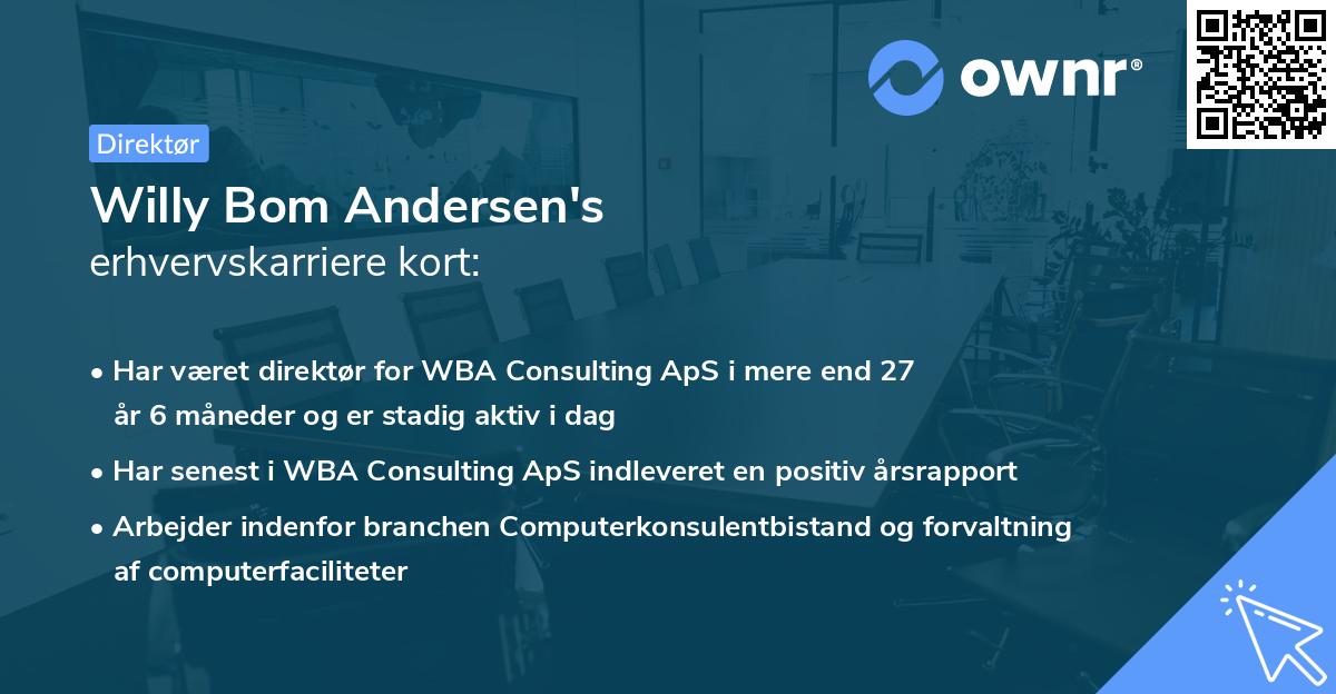 Willy Bom Andersen's erhvervskarriere kort