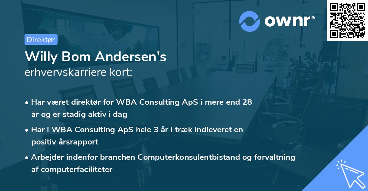 Willy Bom Andersen's erhvervskarriere kort