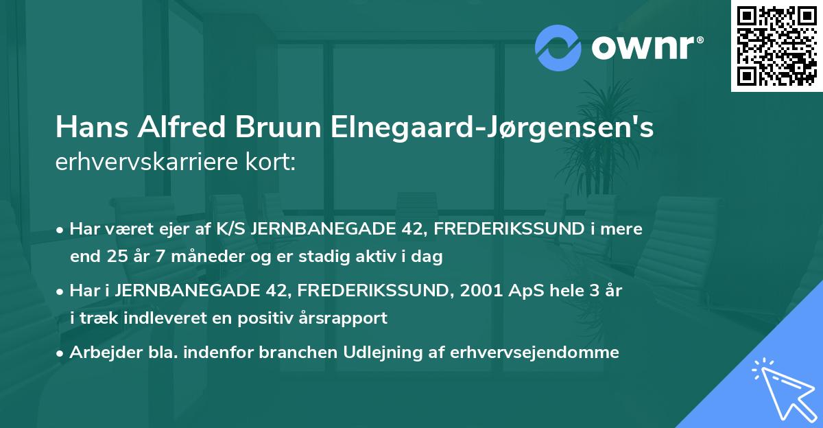 Hans Alfred Bruun Elnegaard-Jørgensen's erhvervskarriere kort