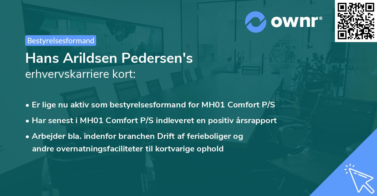 Hans Arildsen Pedersen's erhvervskarriere kort