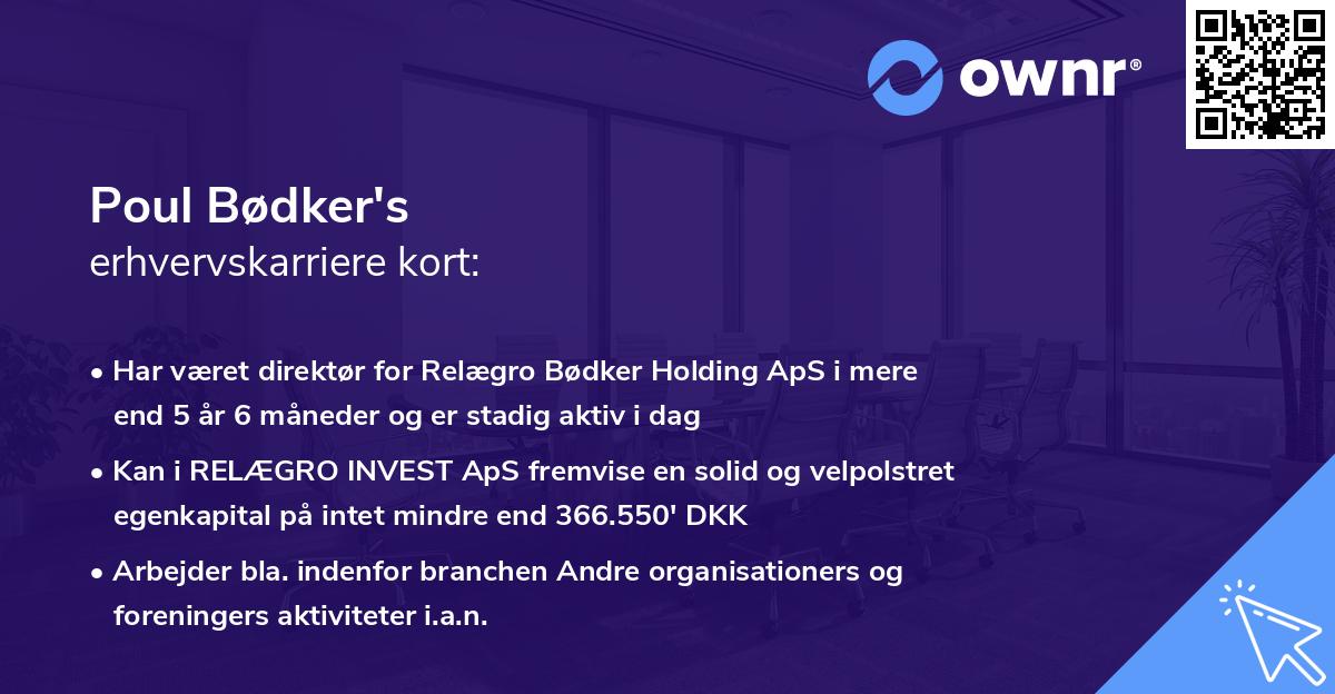 Poul Bødker's erhvervskarriere kort