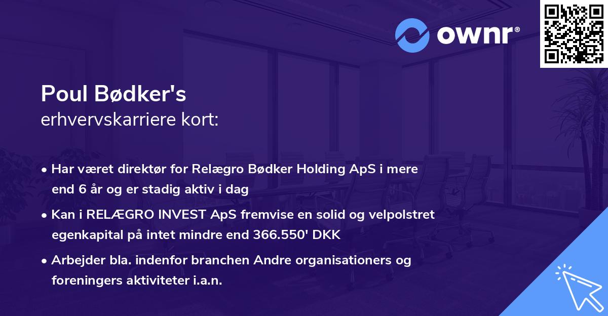 Poul Bødker's erhvervskarriere kort
