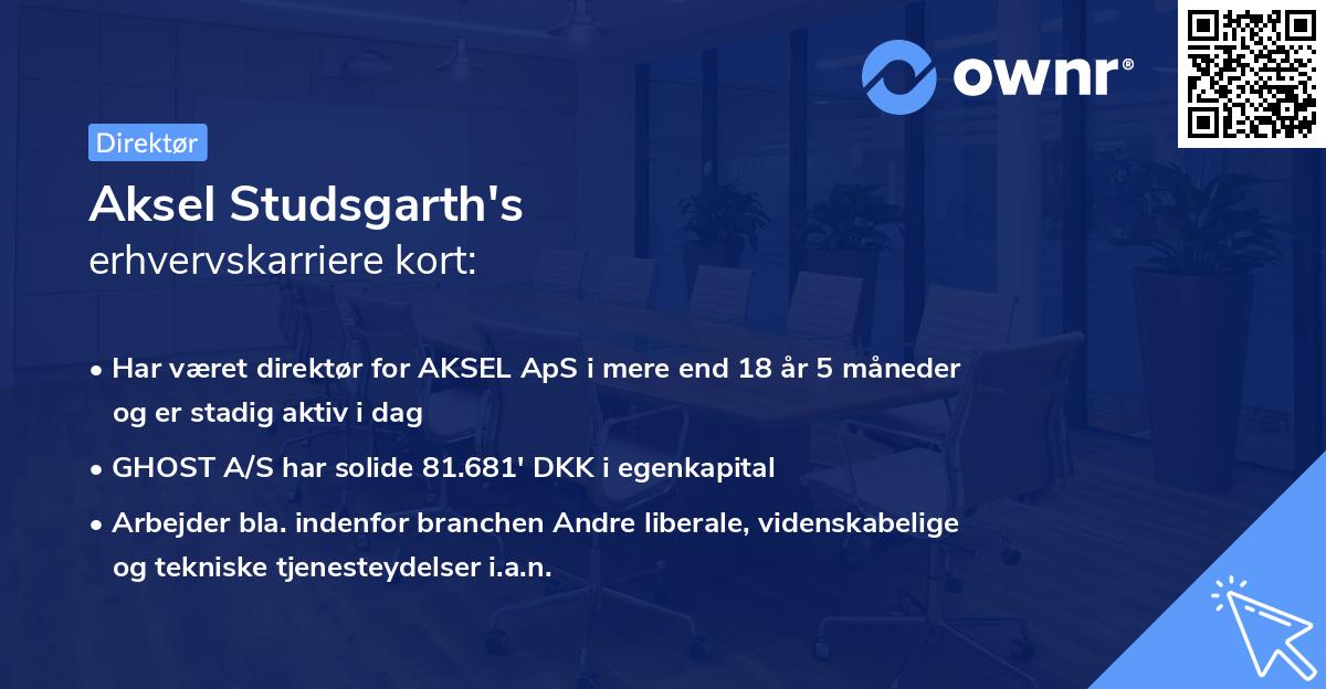 Aksel Studsgarth's erhvervskarriere kort