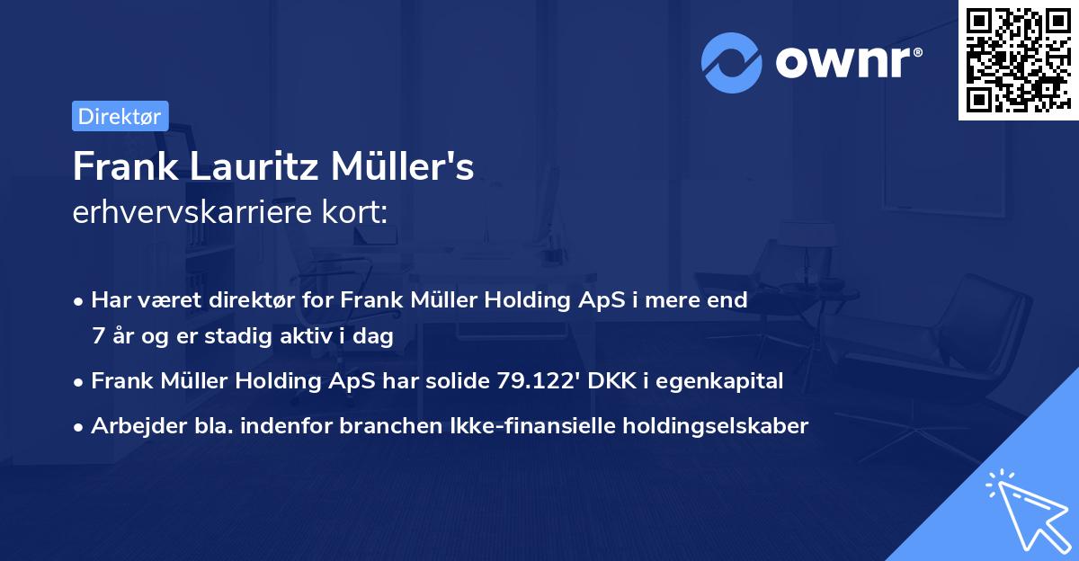 Frank Lauritz Müller's erhvervskarriere kort