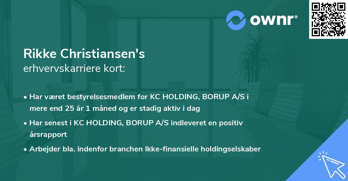 Rikke Christiansen's erhvervskarriere kort