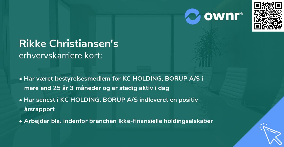 Rikke Christiansen's erhvervskarriere kort