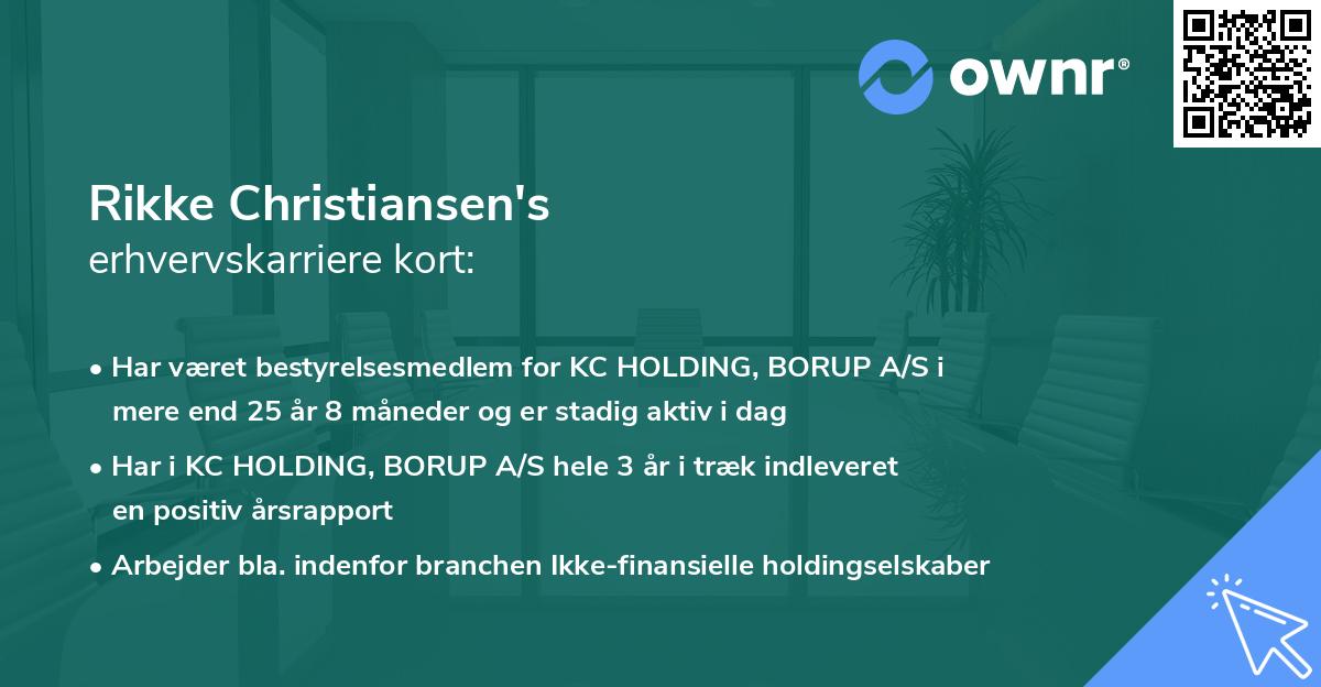 Rikke Christiansen's erhvervskarriere kort