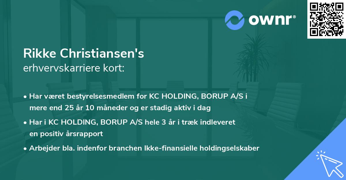 Rikke Christiansen's erhvervskarriere kort