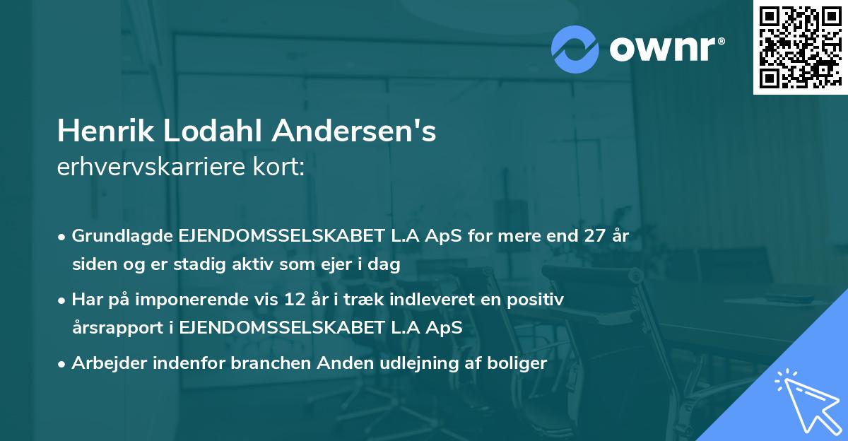 Henrik Lodahl Andersen's erhvervskarriere kort