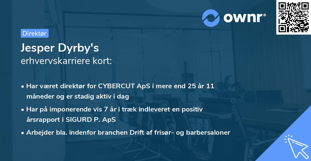 Jesper Dyrby's erhvervskarriere kort