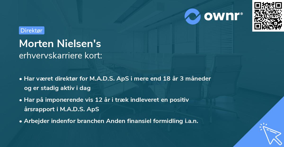 Morten Nielsen's erhvervskarriere kort