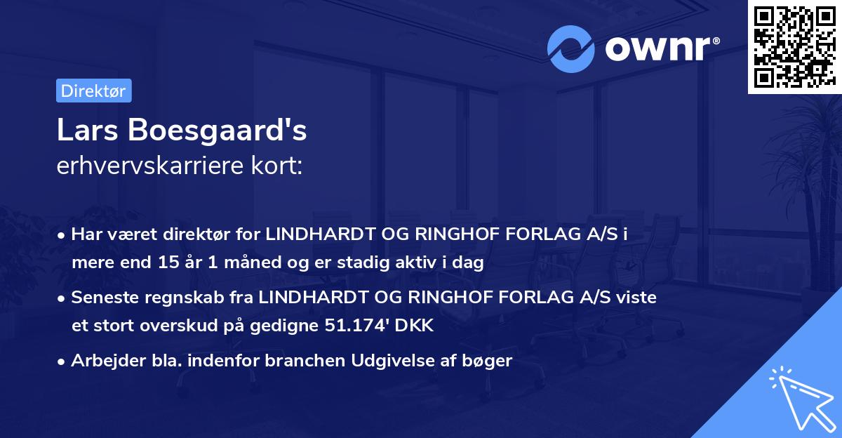 Lars Boesgaard's erhvervskarriere kort