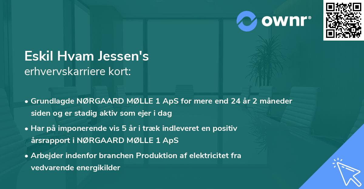 Eskil Hvam Jessen's erhvervskarriere kort