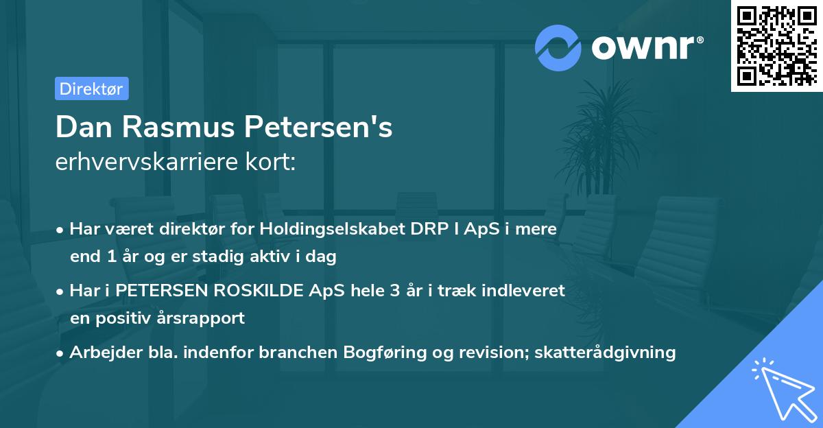 Dan Rasmus Petersen's erhvervskarriere kort