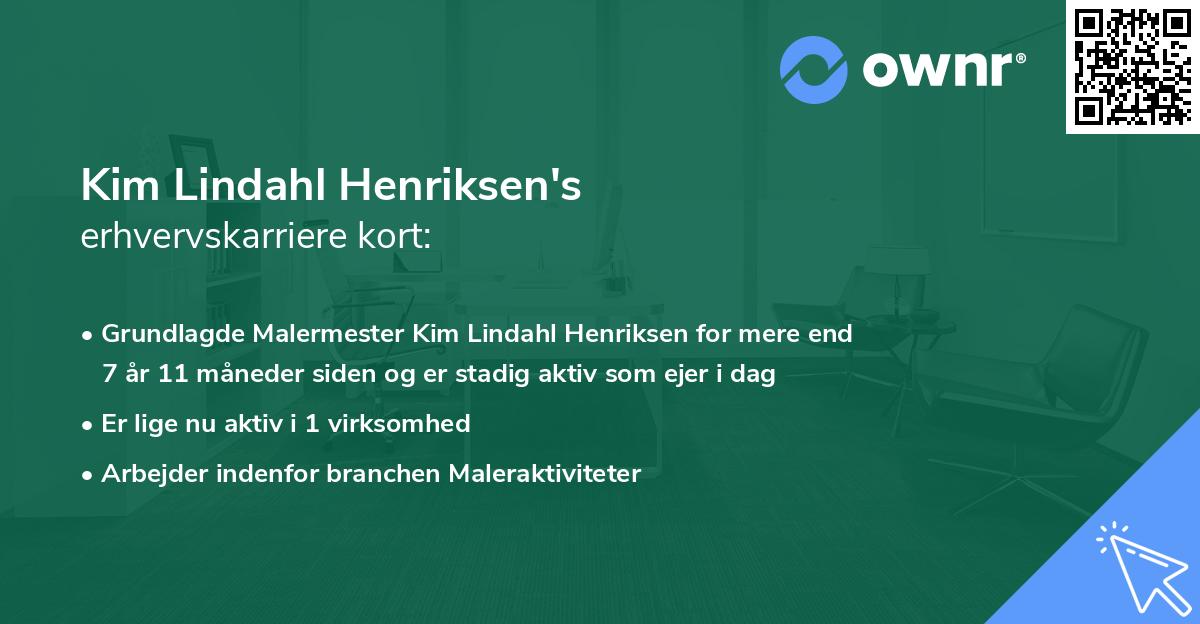 Kim Lindahl Henriksen's erhvervskarriere kort