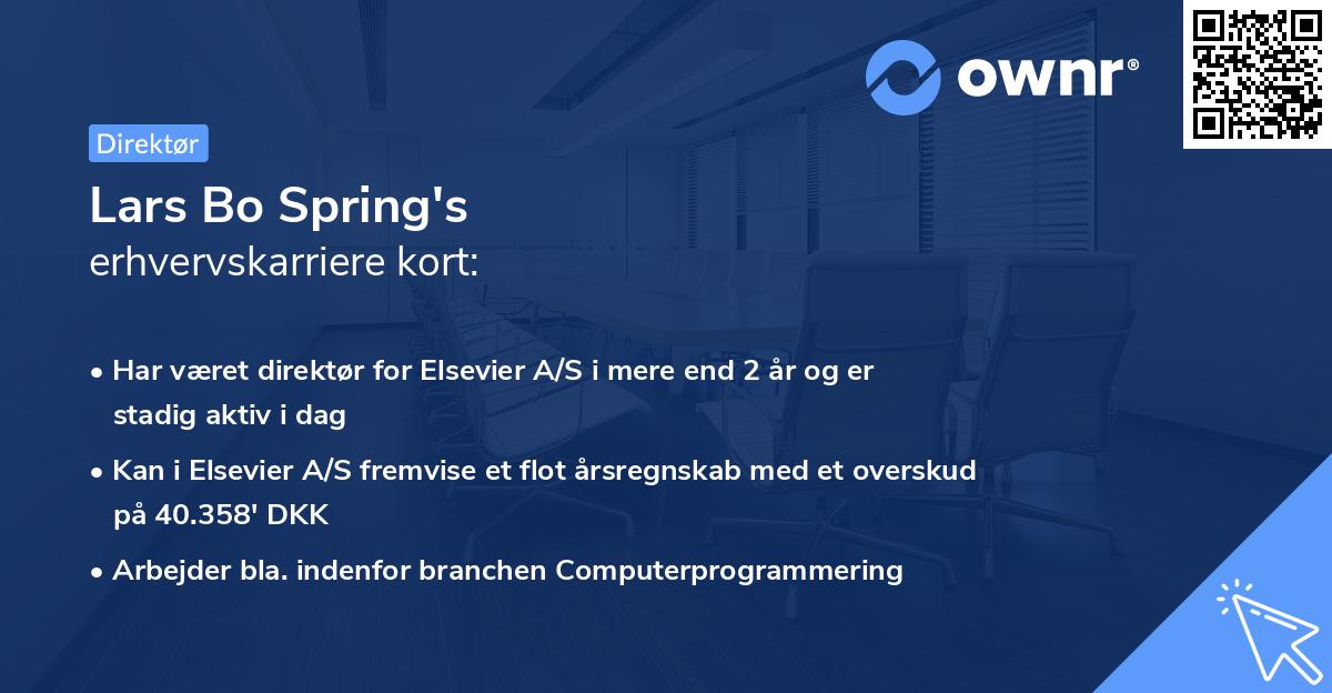 Lars Bo Spring's erhvervskarriere kort