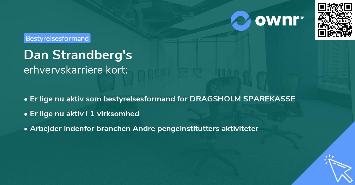 Dan Strandberg's erhvervskarriere kort